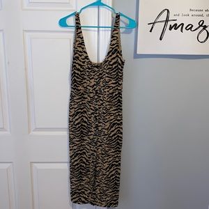 Good American animal print midi dress